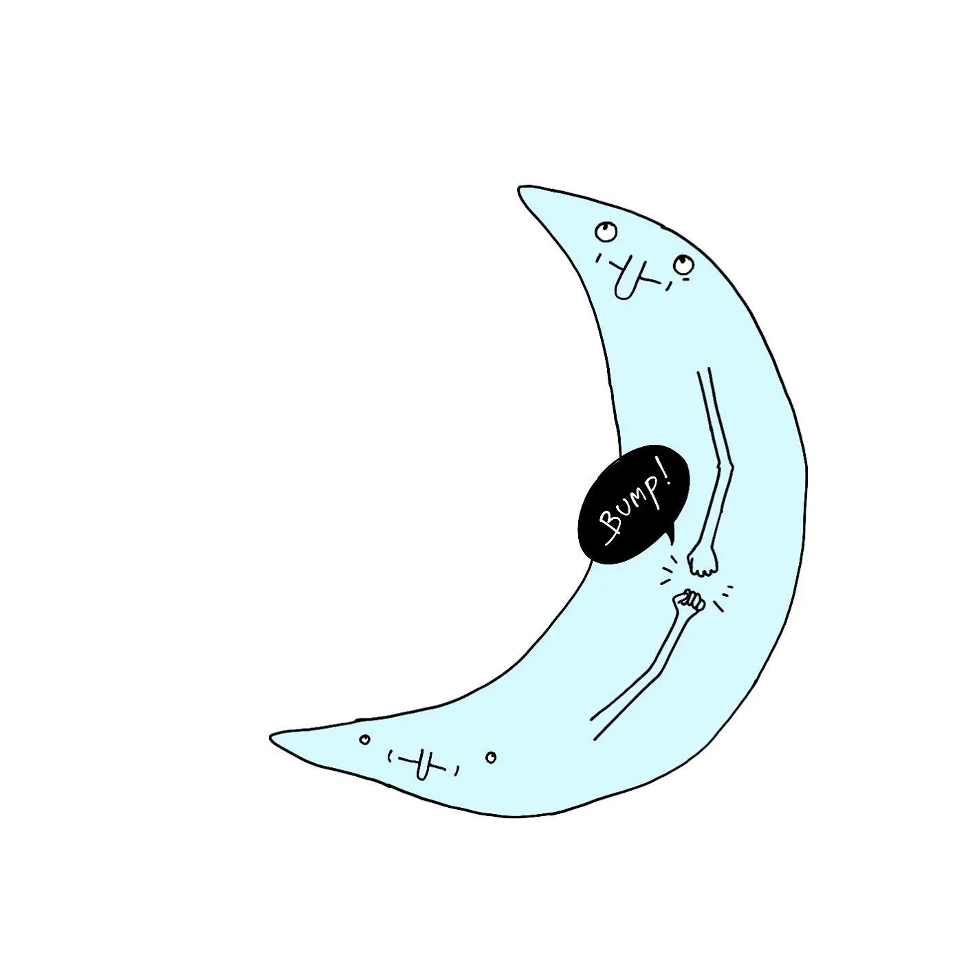 The moon fist-bumping herself