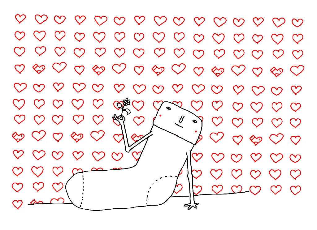 Sock holding a delicate flower